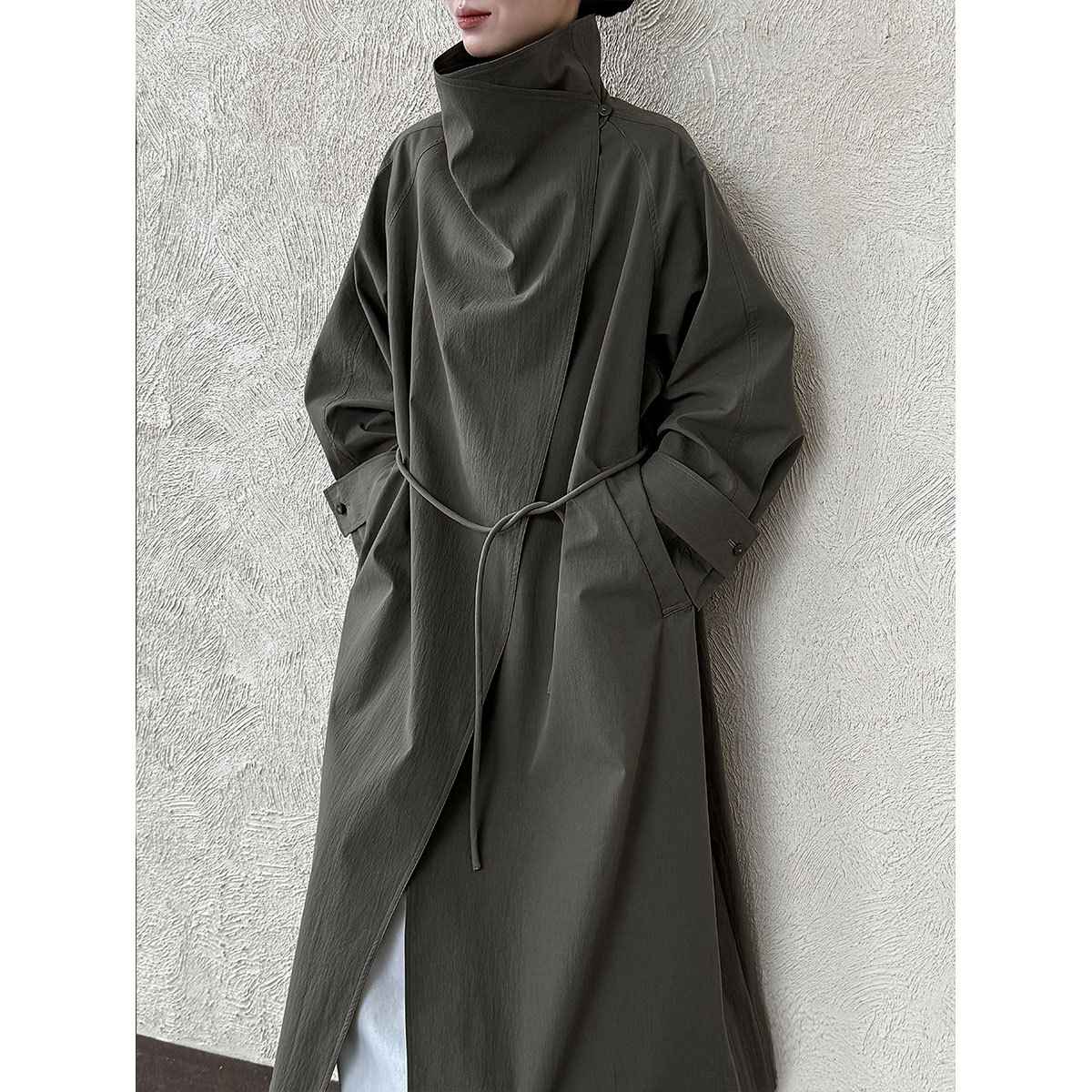 Vintage Windbreaker Nylon - Długa kurtka wiatrówka damska 2026, nowy
